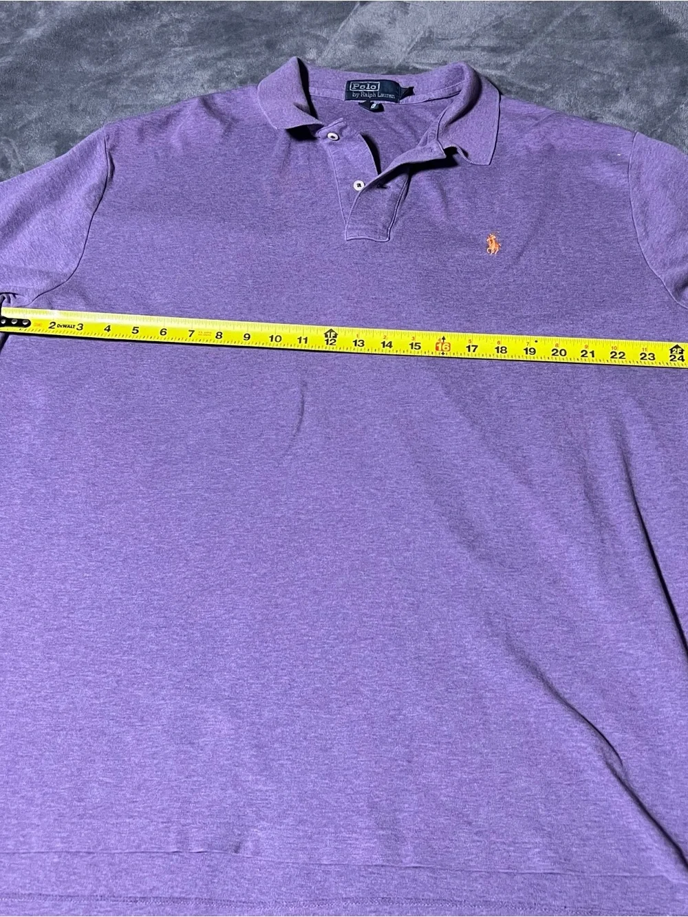 Polo Ralph Lauren Classic Fit Purple Heather Short Sleeve Polo XL Orange Pony